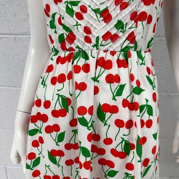 Womens Vintage 70s 80s Jenni Cherry Print Sun Dress Size Small - Picture 3 of 11